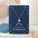 Turquoise Hand of Hamsa Gold Necklace on Paper Greeting Card Gift