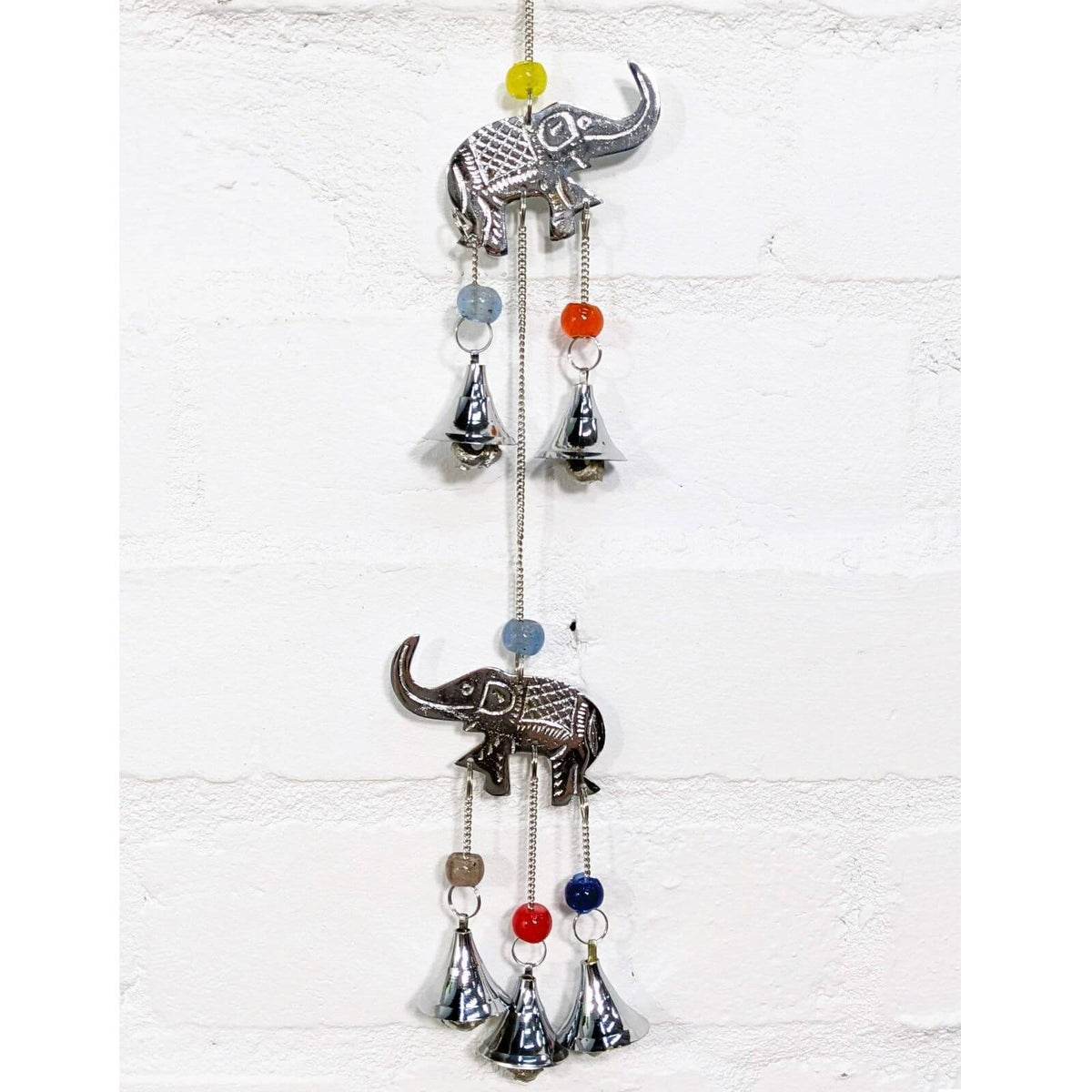 String Of Silver Elephants And Bells