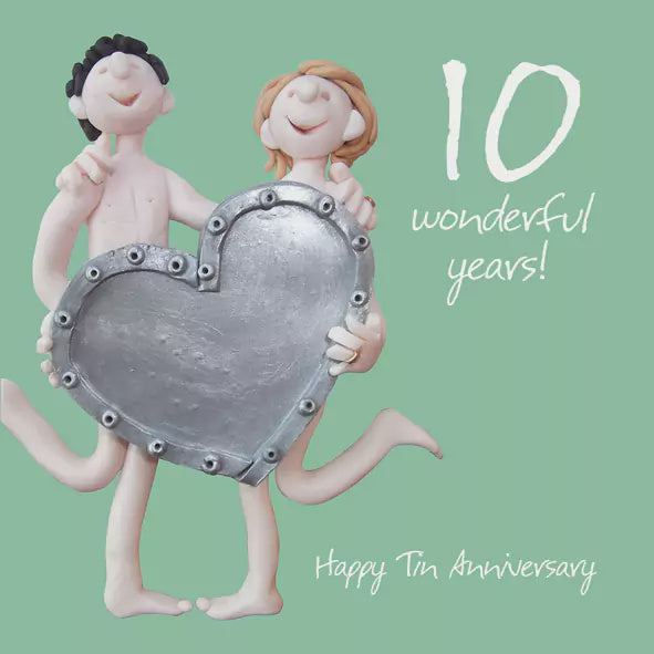 Happy Tin 10th Anniversary Card ESB40