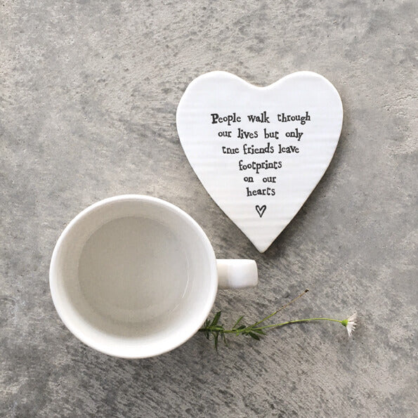 Porcelain Heart Coaster | People Walk Through Our Lives