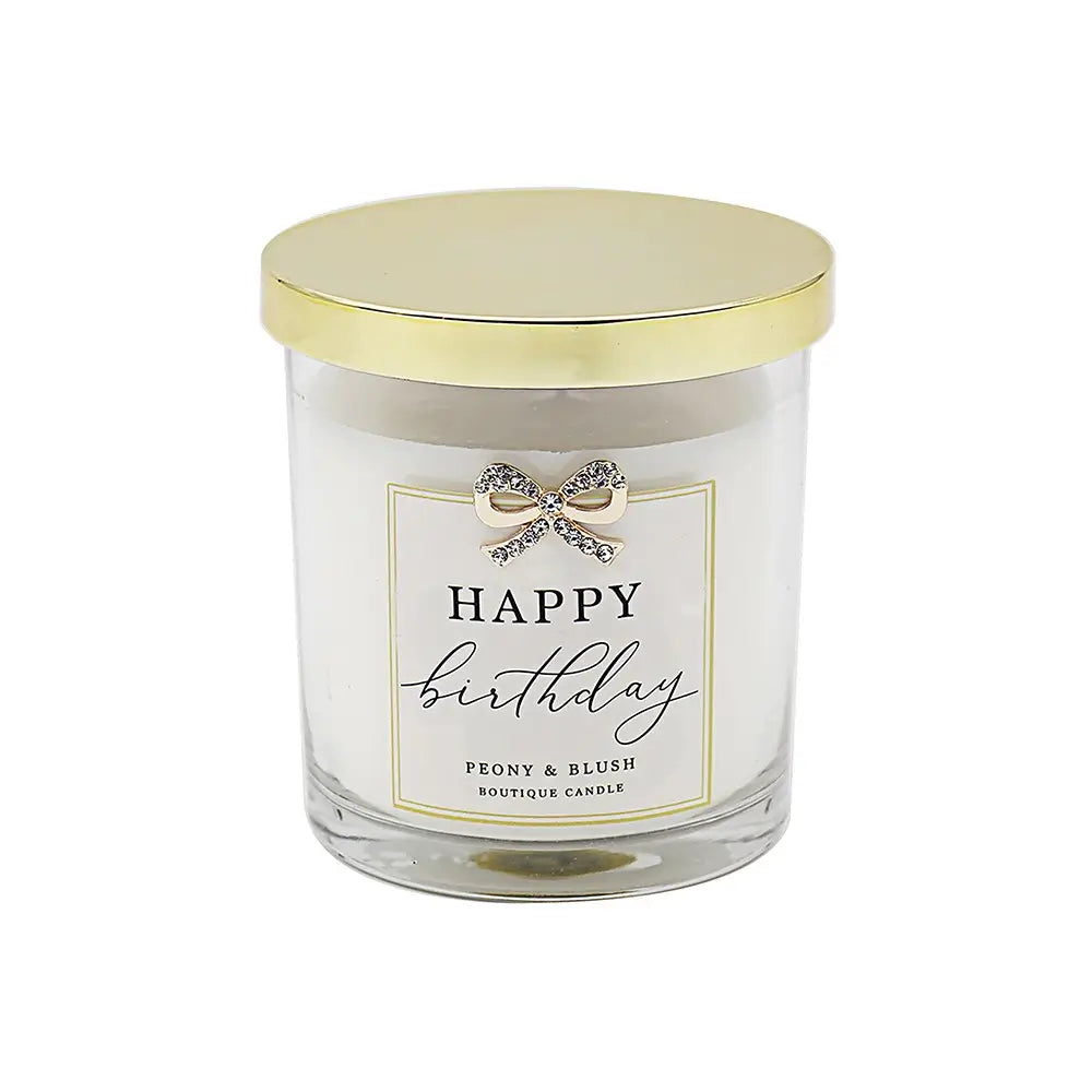 Happy Birthday Peony & Blush Candle Jar by Hearts Designs