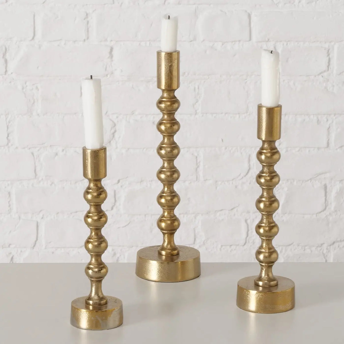 Gold Sand Cast Candlestick