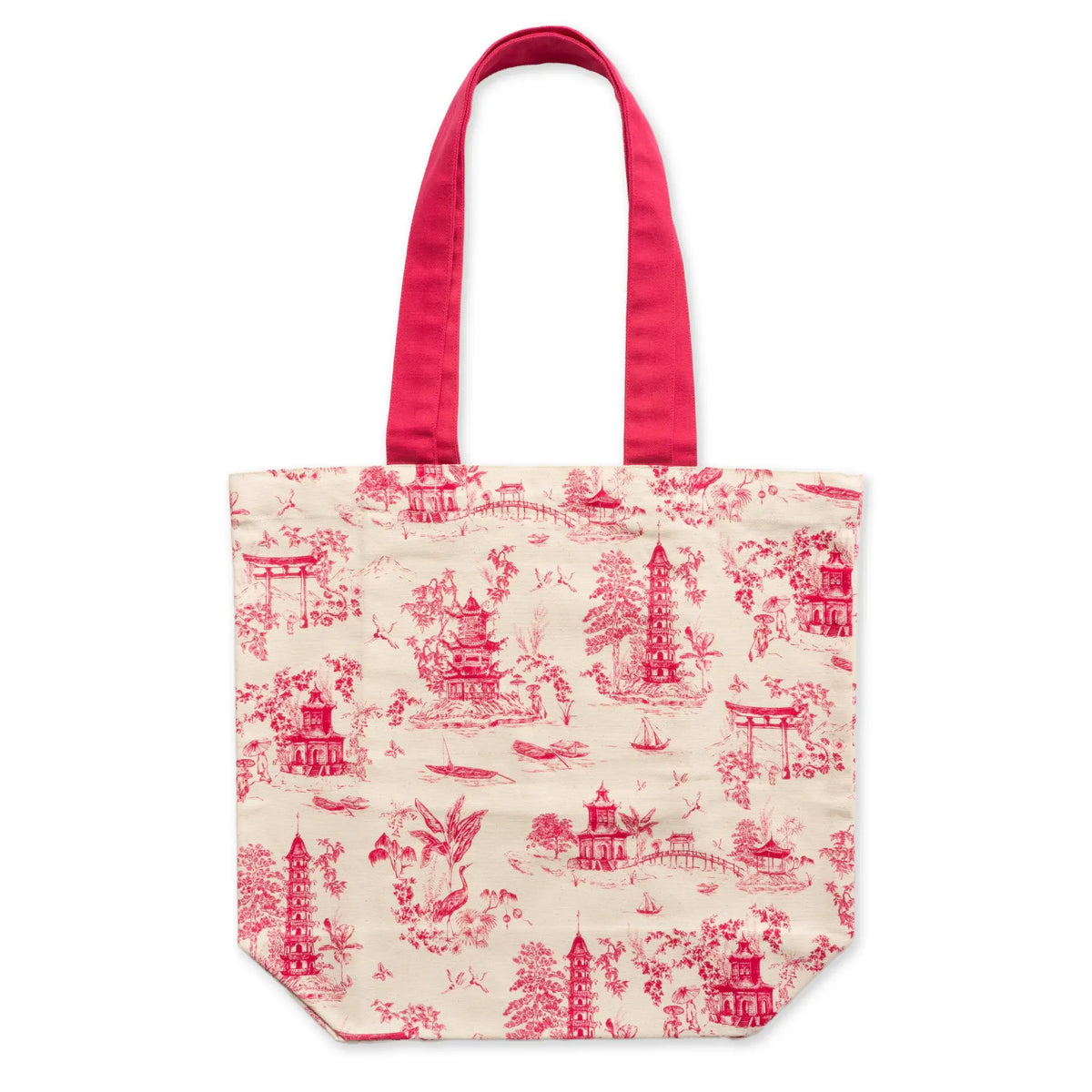 Pink Japanese Oriental Garden Tote Bag