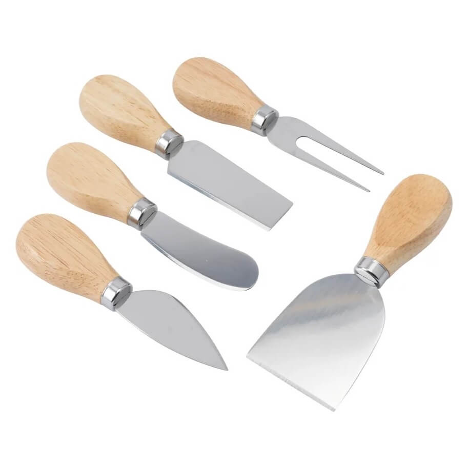 Wooden Cheese Knife Block Set of 5 Knives