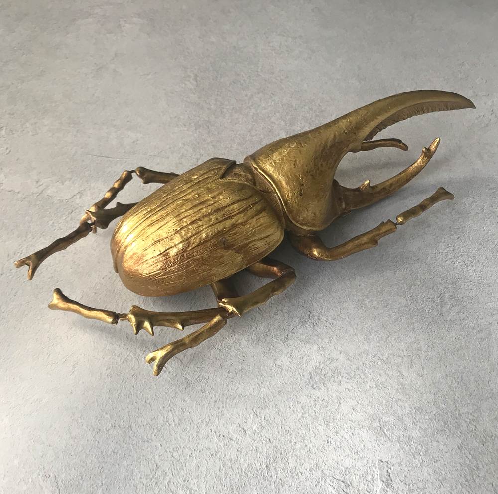 Large Golden Hercules Beetle Wall Decor. L40cm