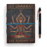 My Chakras Are Aligned AF Leather Printed Notebook