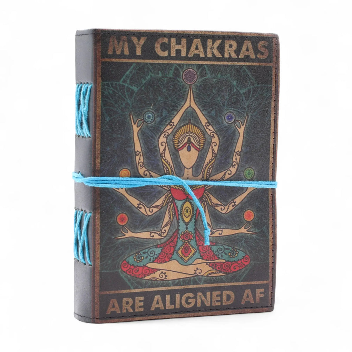 My Chakras Are Aligned AF Leather Printed Notebook
