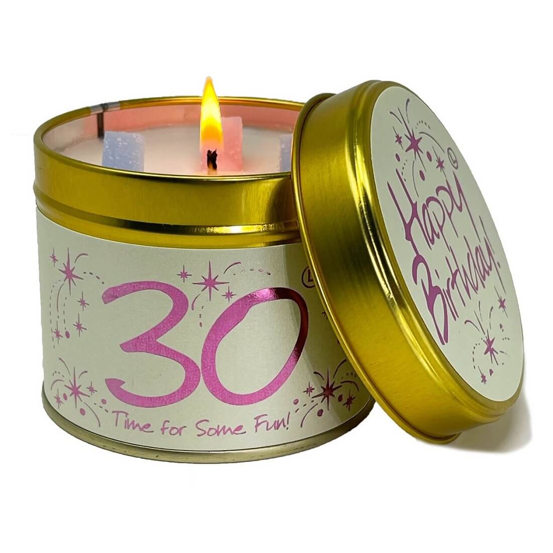 Lily-Flame Candle Tin | Happy 30th Birthday