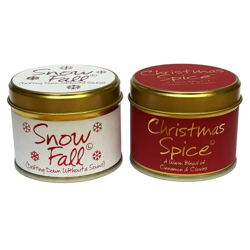 Lily-Flame Mini Snowfall & Christmas Spice Candle Duo