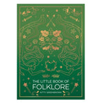 Book cover of 'The Little Book of Folklore' with green and gold design on a white background