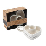 Love All You Need candlestick holder in heart shepe ceramic