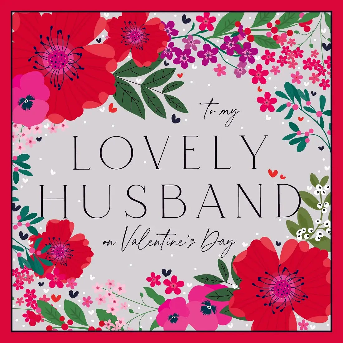 Large Botanique Husband Valentines Card