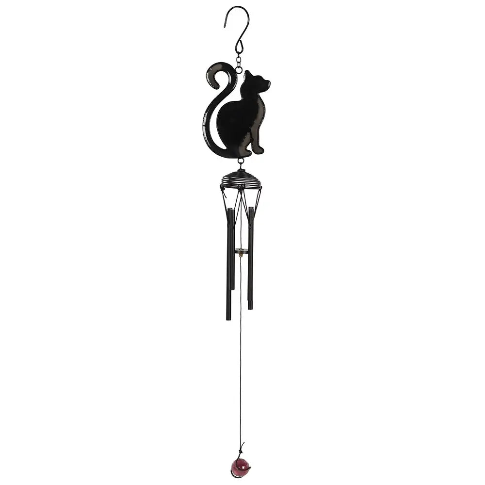 Lucky Black Cat Metal Windchime