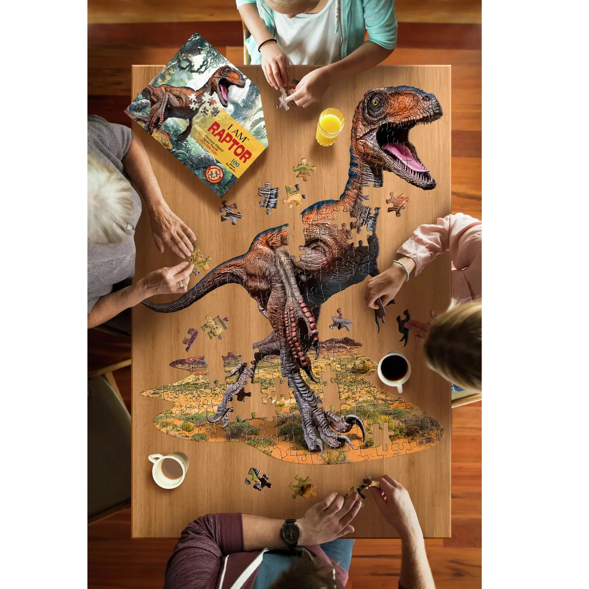 Raptor Dinosaur Shaped 100 Piece Jigsaw Puzzle | Madd Capp