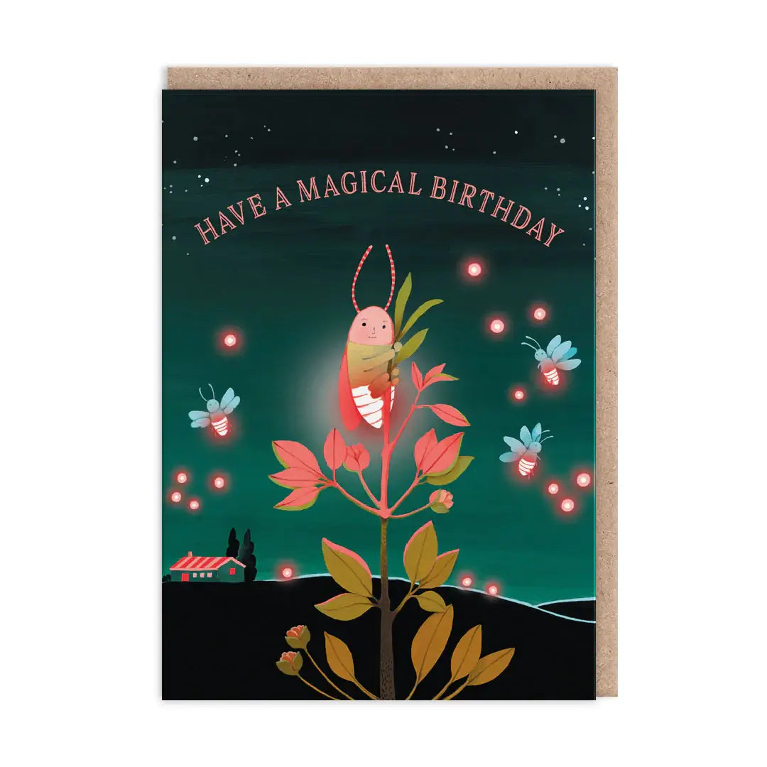 Magical Firefly Birthday Card to buy in Southend card shop Under the Sun