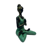 Blue & Bronze Meditating Yoga Lady Figurine