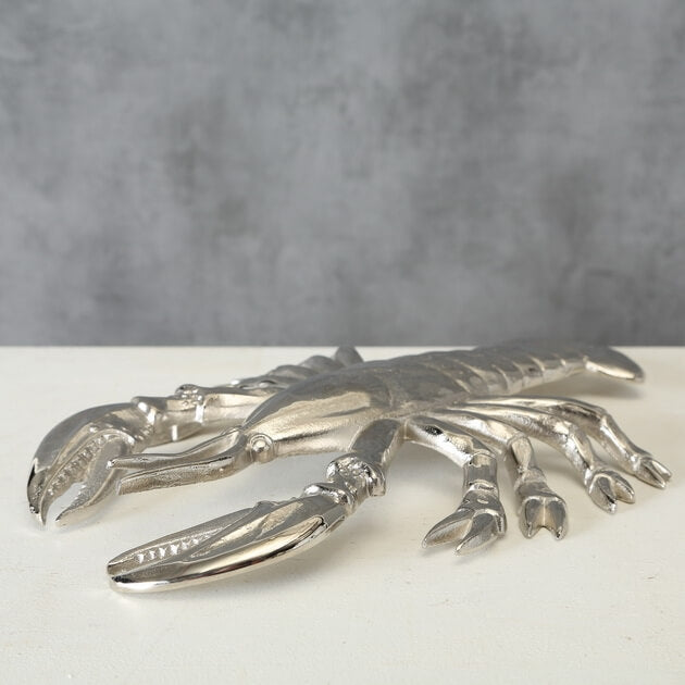 Large Silver Metal Lobster Ornament