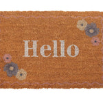 Minimalist Natural Hello Floral Coir Doormat