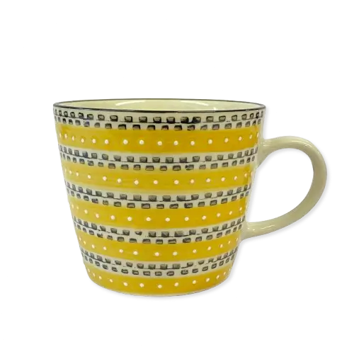 Mustard Track Ceramic Mug by Gisela Graham