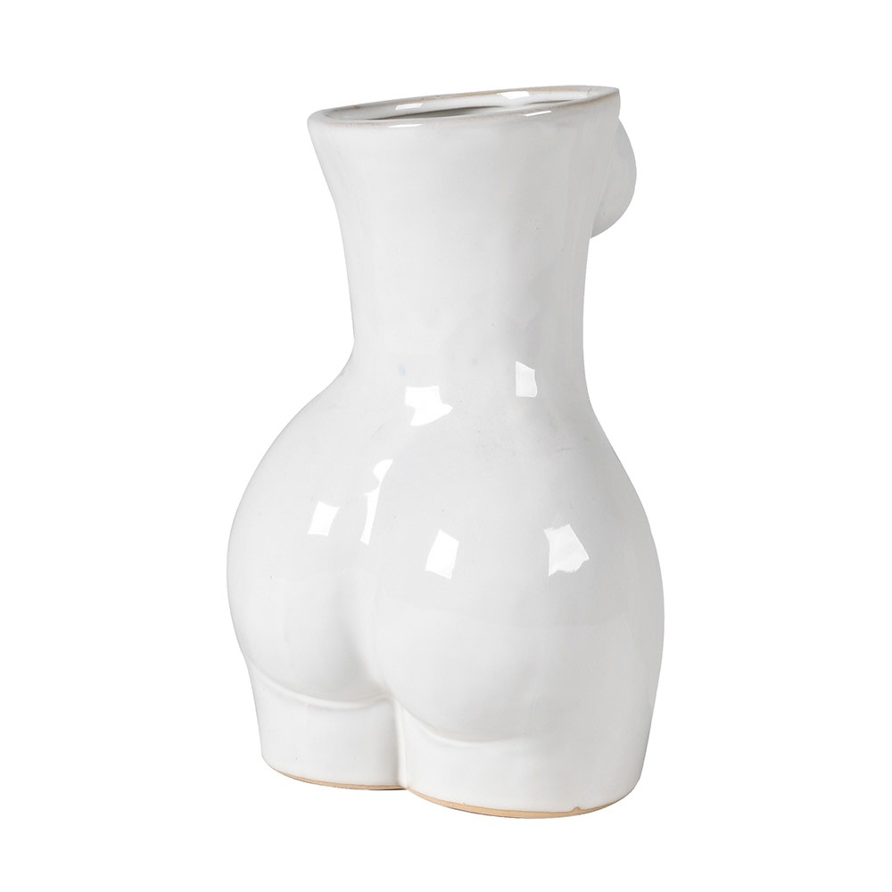 White Ceramic Voluptuous Female Vase