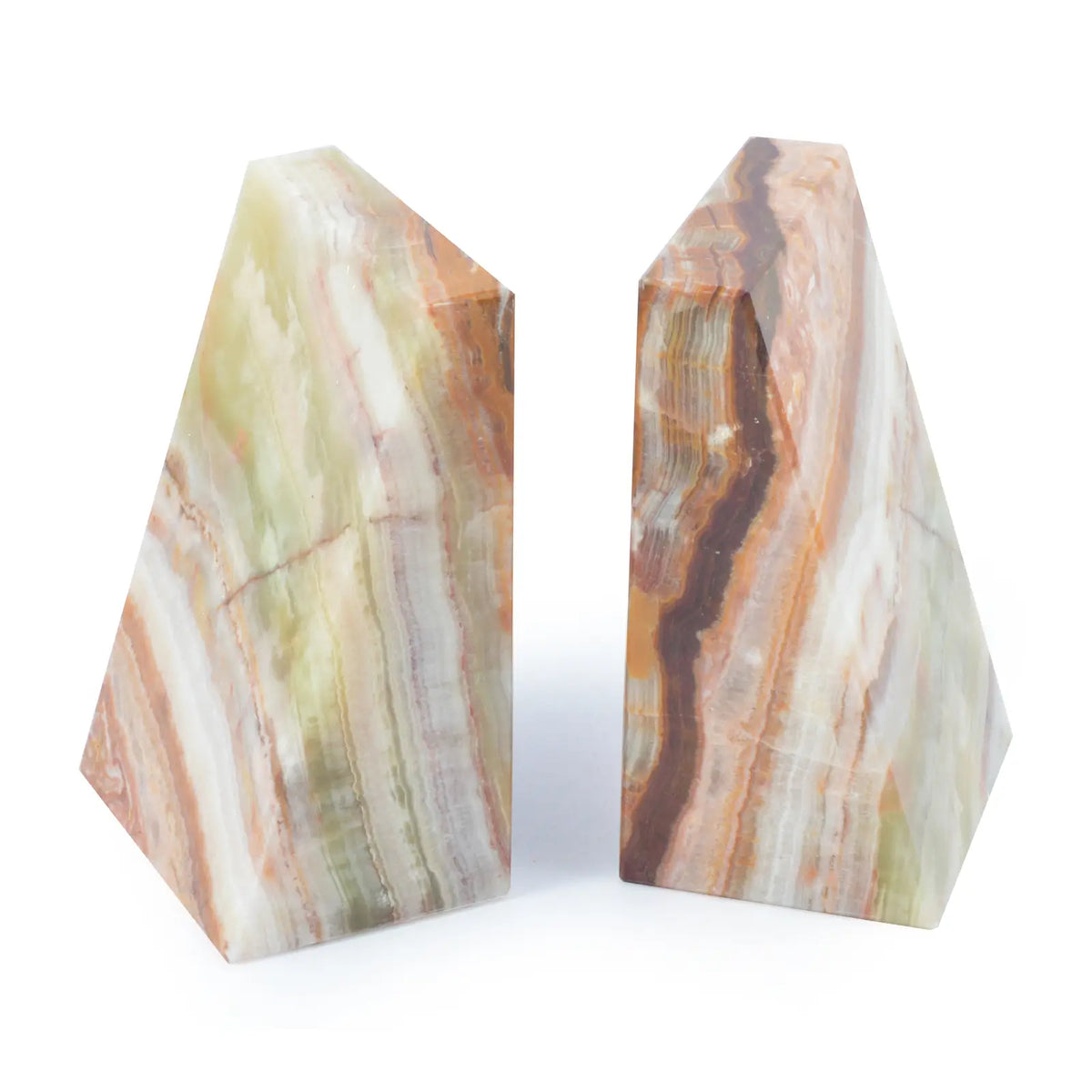 Polished Onyx Marble Wedge Bookends in Southend at Under the Sun gift shop