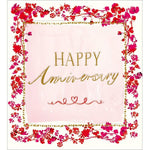 Open Happy Anniversary Card with Floral Border