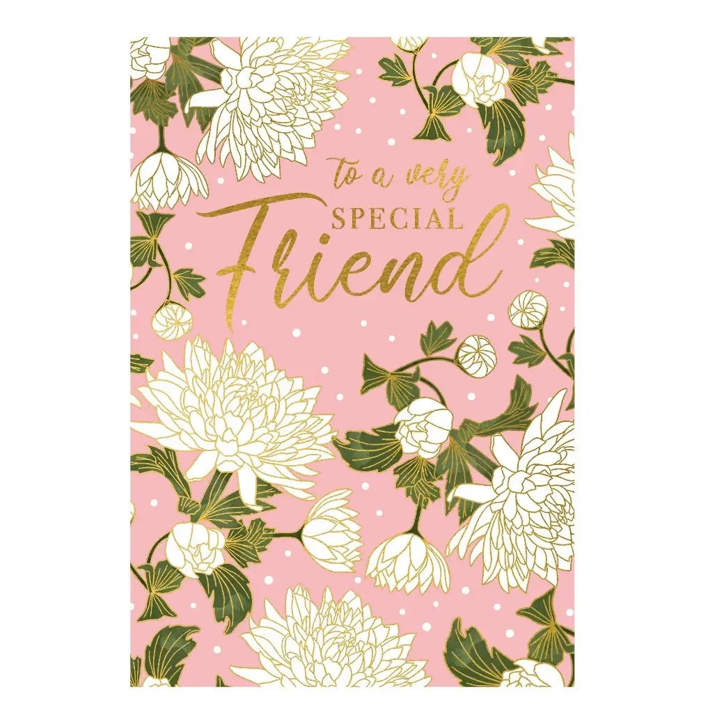 Pink Floral Special Friend Birthday Card in Southend at card shop Under the Sun