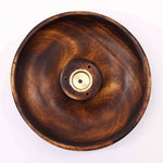 Plain Wood Incense Stick & Cone Burner Disc