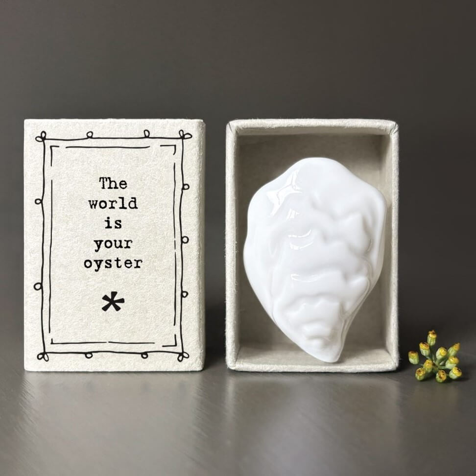 Porcelain World Is Your Oyster Matchbox Token by East of India