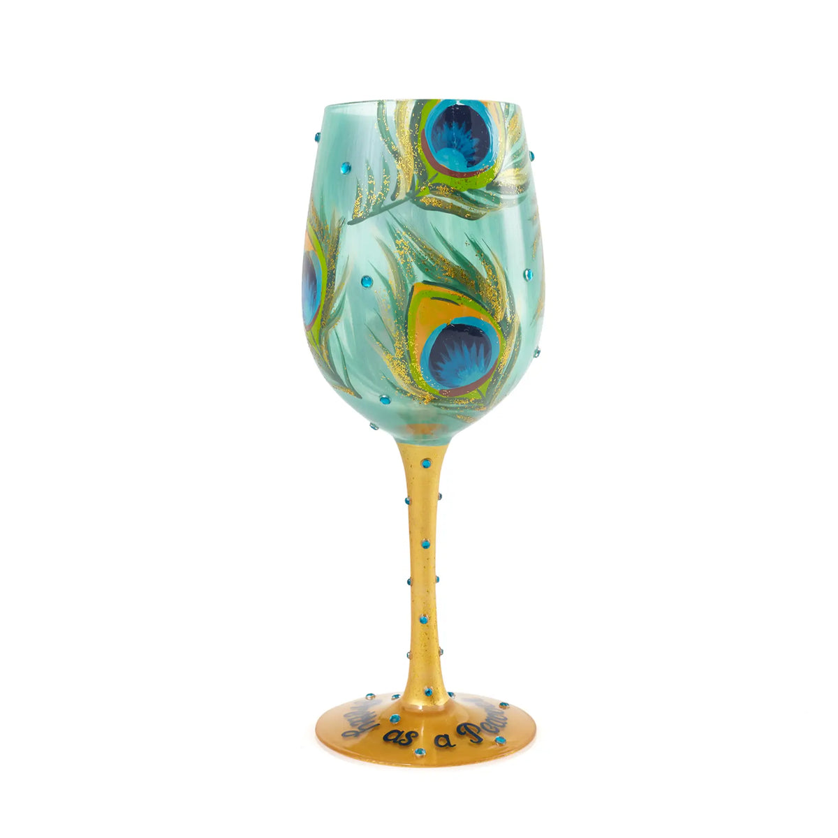 Pretty As A Peacock Wine Glass