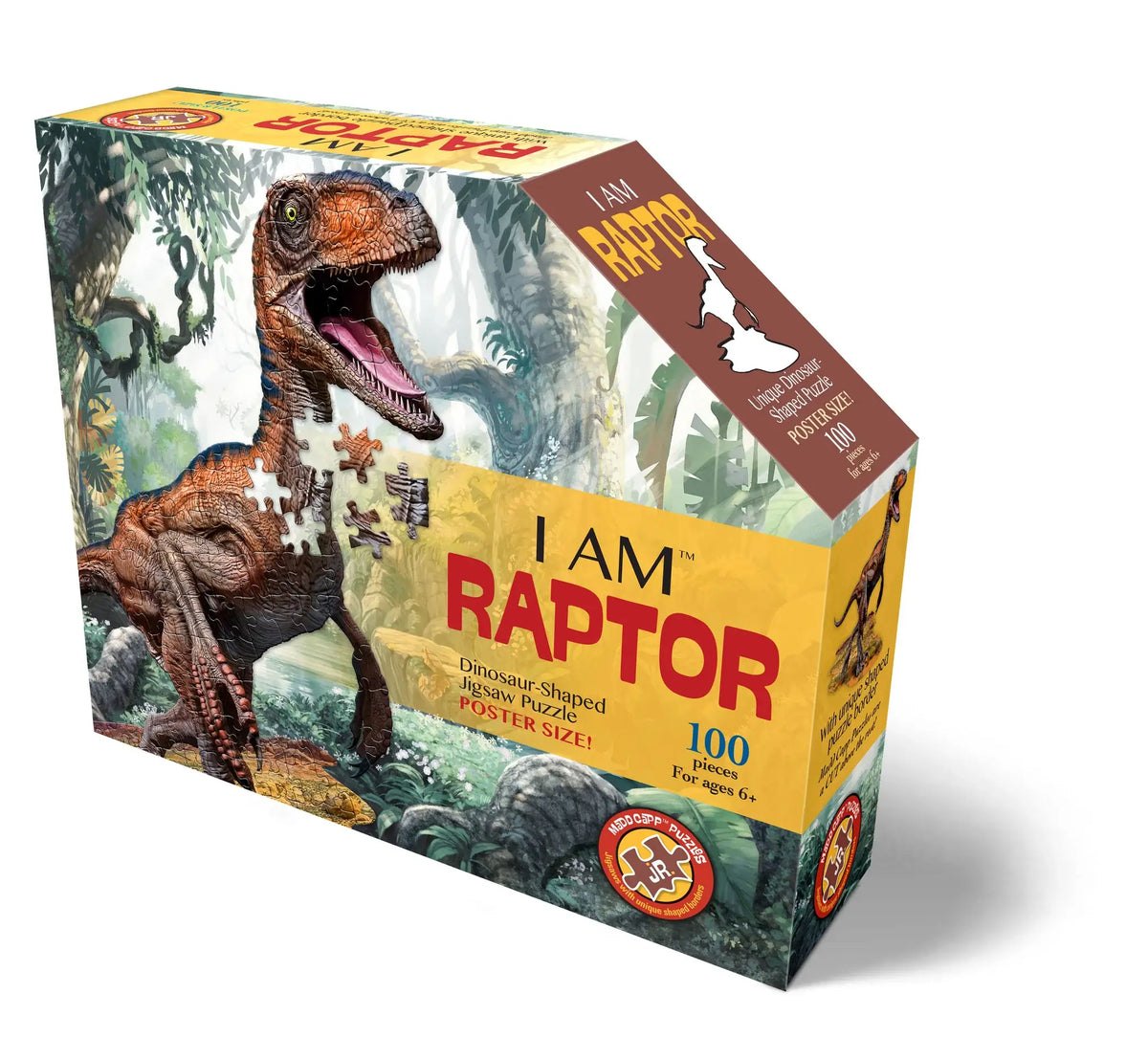 Buy Raptor Dinosaur Shaped 100 Piece Jigsaw Puzzle by Madd Capp in Southend