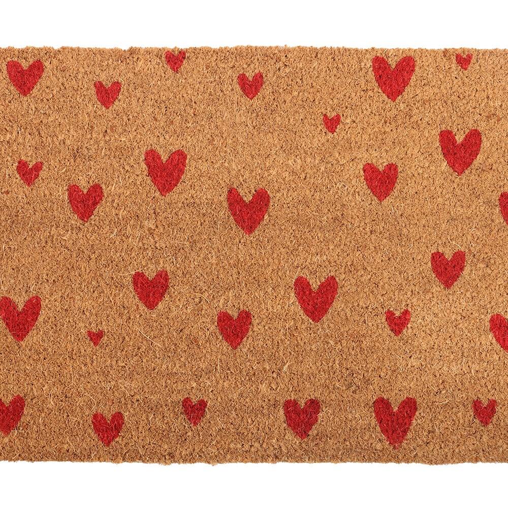 Red Love Hearts NaturalCoir Doormat