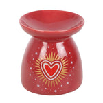 Red and Gold Sacred Heart Tealight Oil Burner