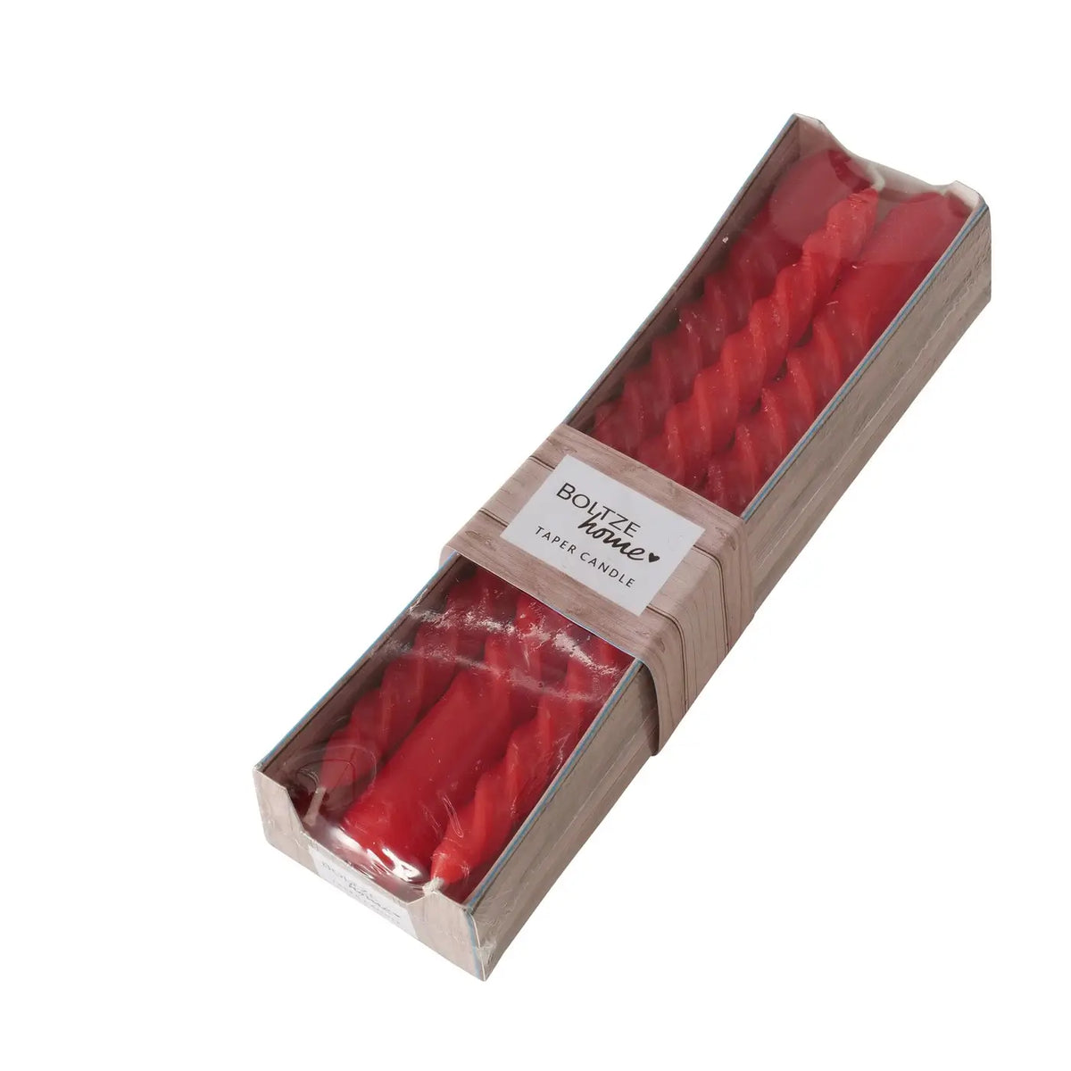 Red Spiral Twist Taper Candle Pack Of 6