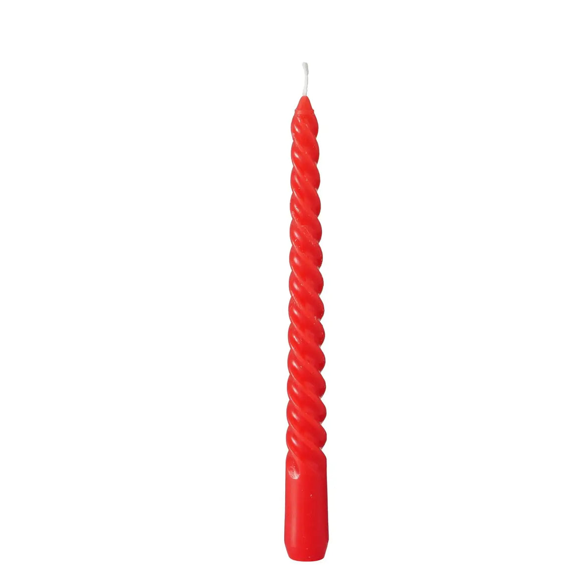 Red Spiral Twist Taper Candle Pack Of 6