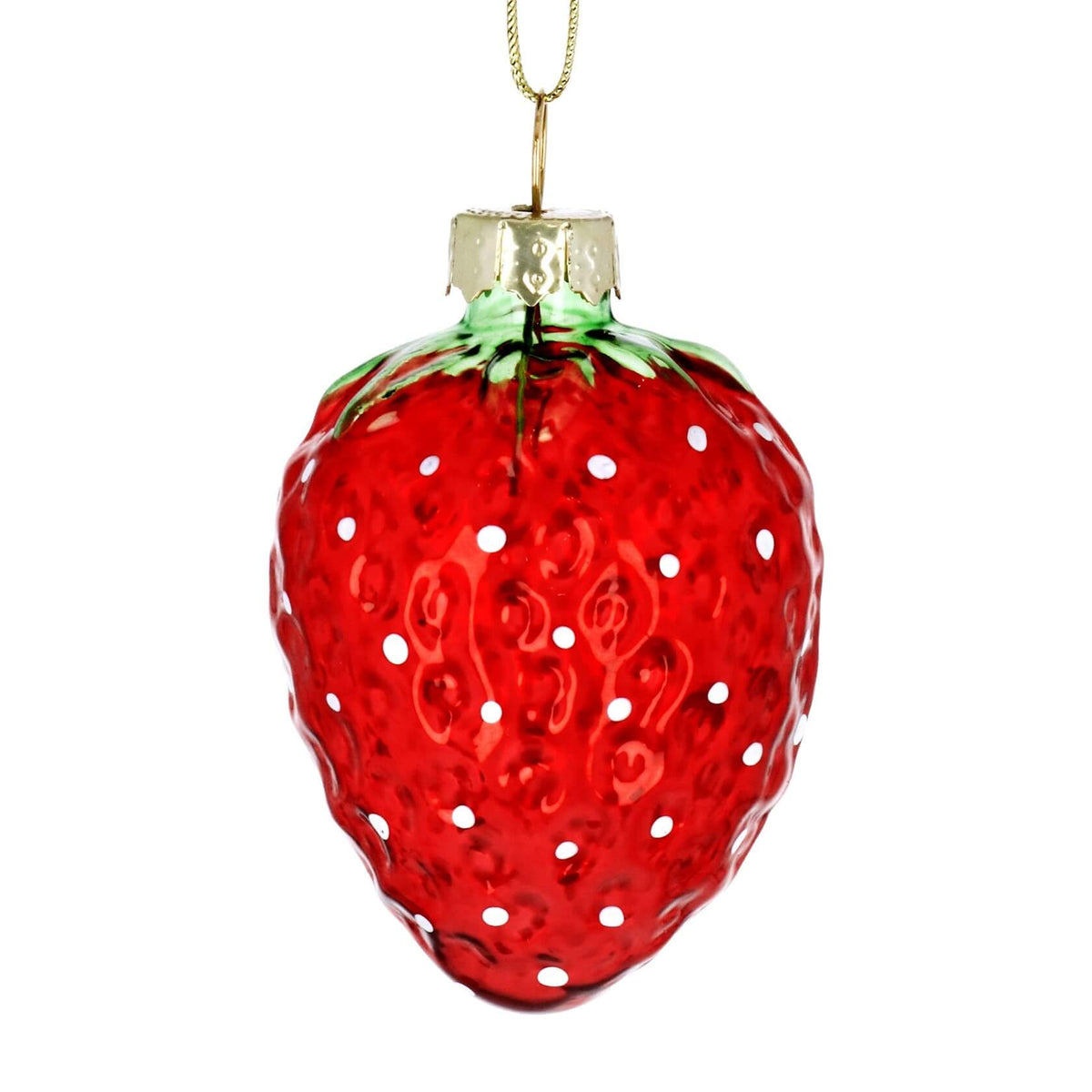 Red Strawberry Glass Decoration by Gisela Graham in Southend