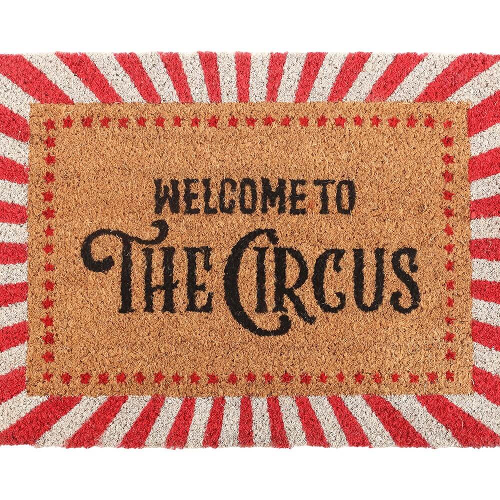 Red Stripes Welcome to the Circus Doormat