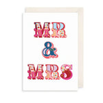 Roll Up Roll Up Mr & Mrs Typography Style Wedding Card AF327A