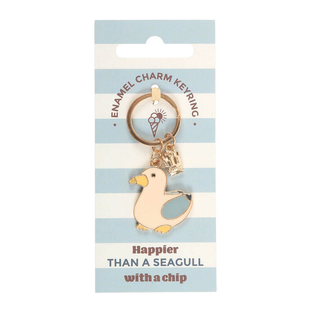 Seagull and Chips Seaside Keyring