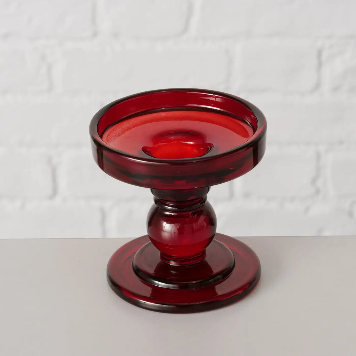 RedGlass Duo Candle Holder Matar Round