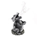 Silver Smoking Dragon Incense Cone Holder