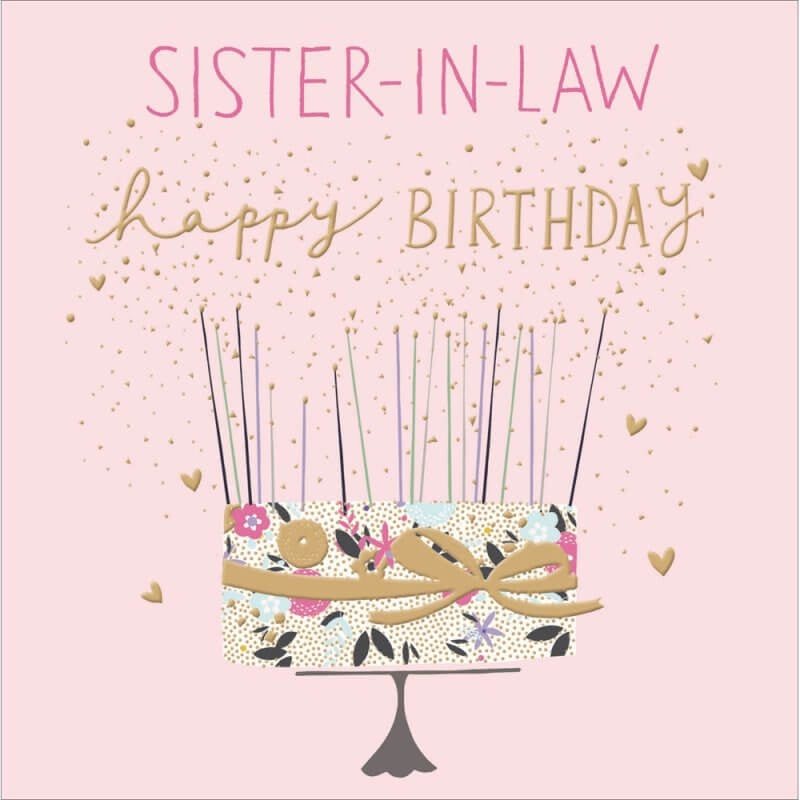 Sister-in-Law Birthday Card Cake & Candles