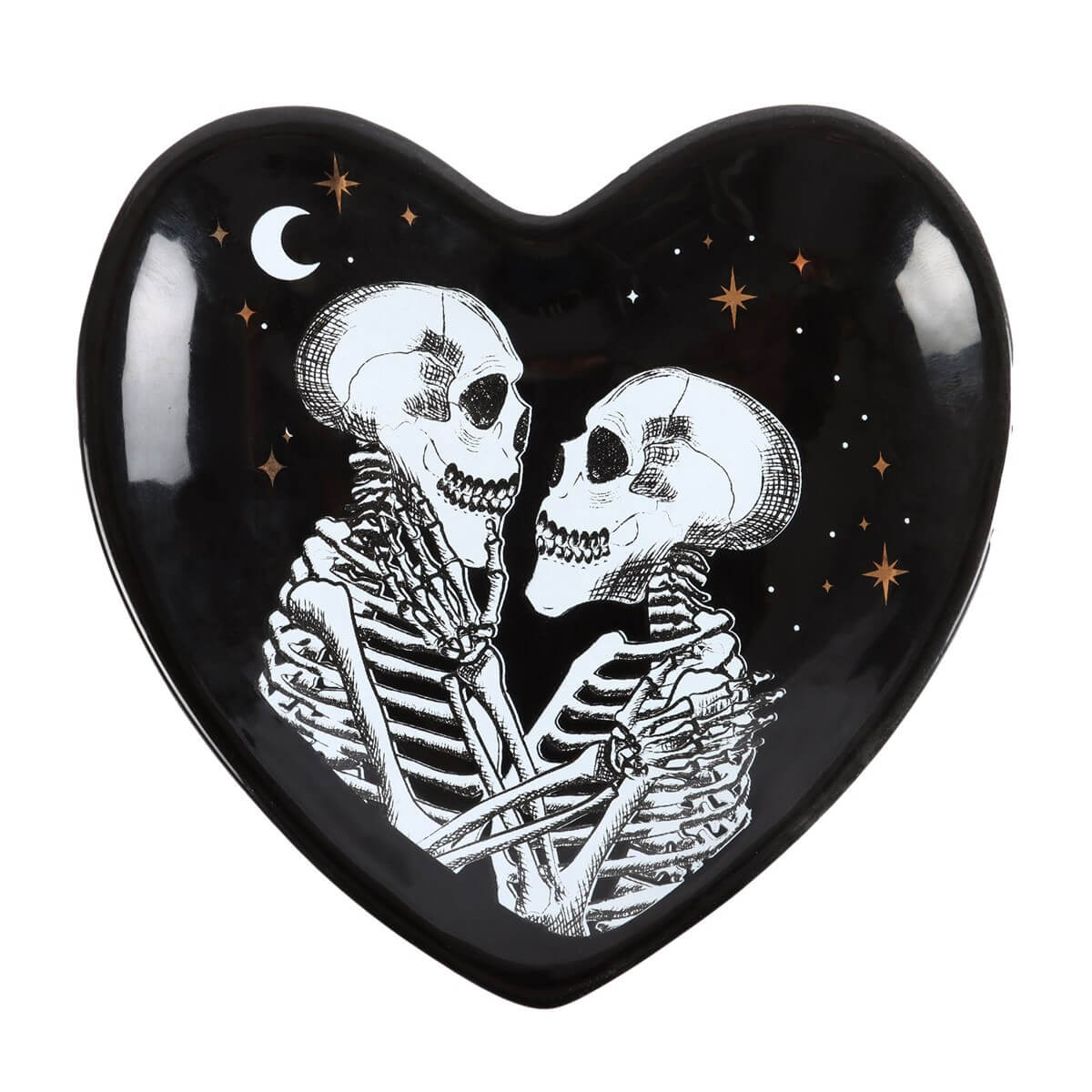 Skeleton couple heart trinket dish anniversary gift Southend