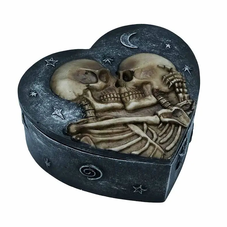 Skeleton Lovers Heart Trinket Box