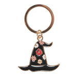 Spooky Babe Witch Hat Enamel and Metal Keyring