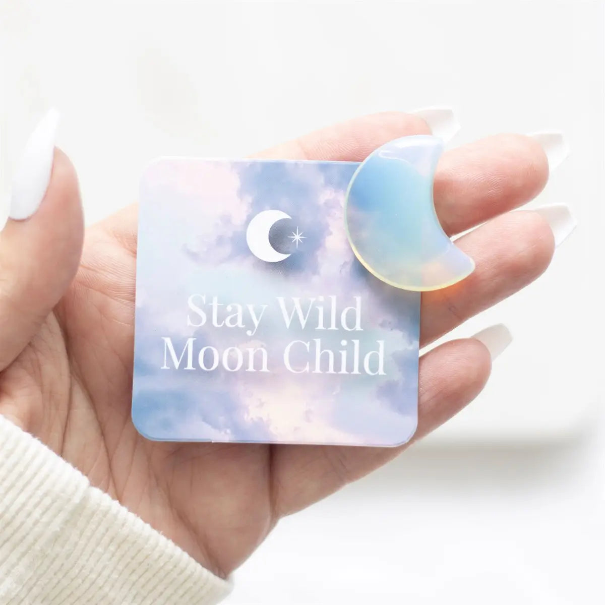 Opalite Crystal Moon token gift, stay wild child at Under the Sun Southend