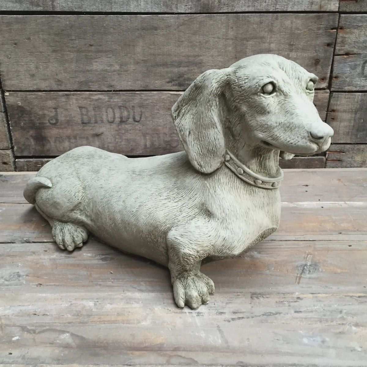 Stoneware Dachshund Garden Ornament in Southend at Under the Sun shop