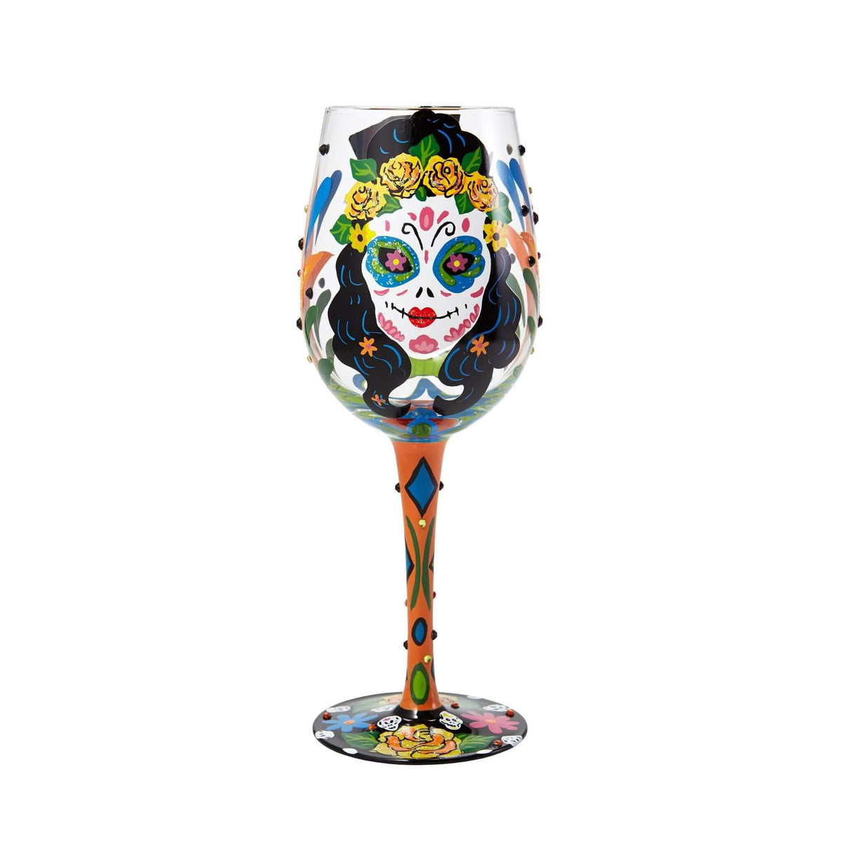 Lolita Sugar Skulls Wine Glass