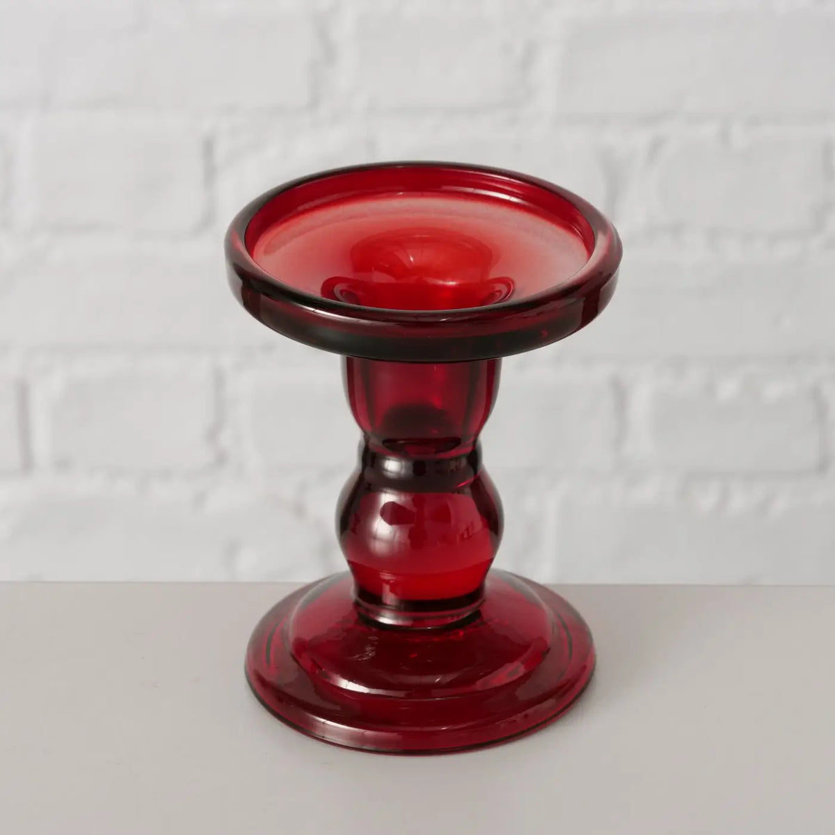 RedGlass Duo Candle Holder Matar Round