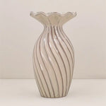 Taupe Twist Frill Stoneware Vase by Gisela Graham in Southend
